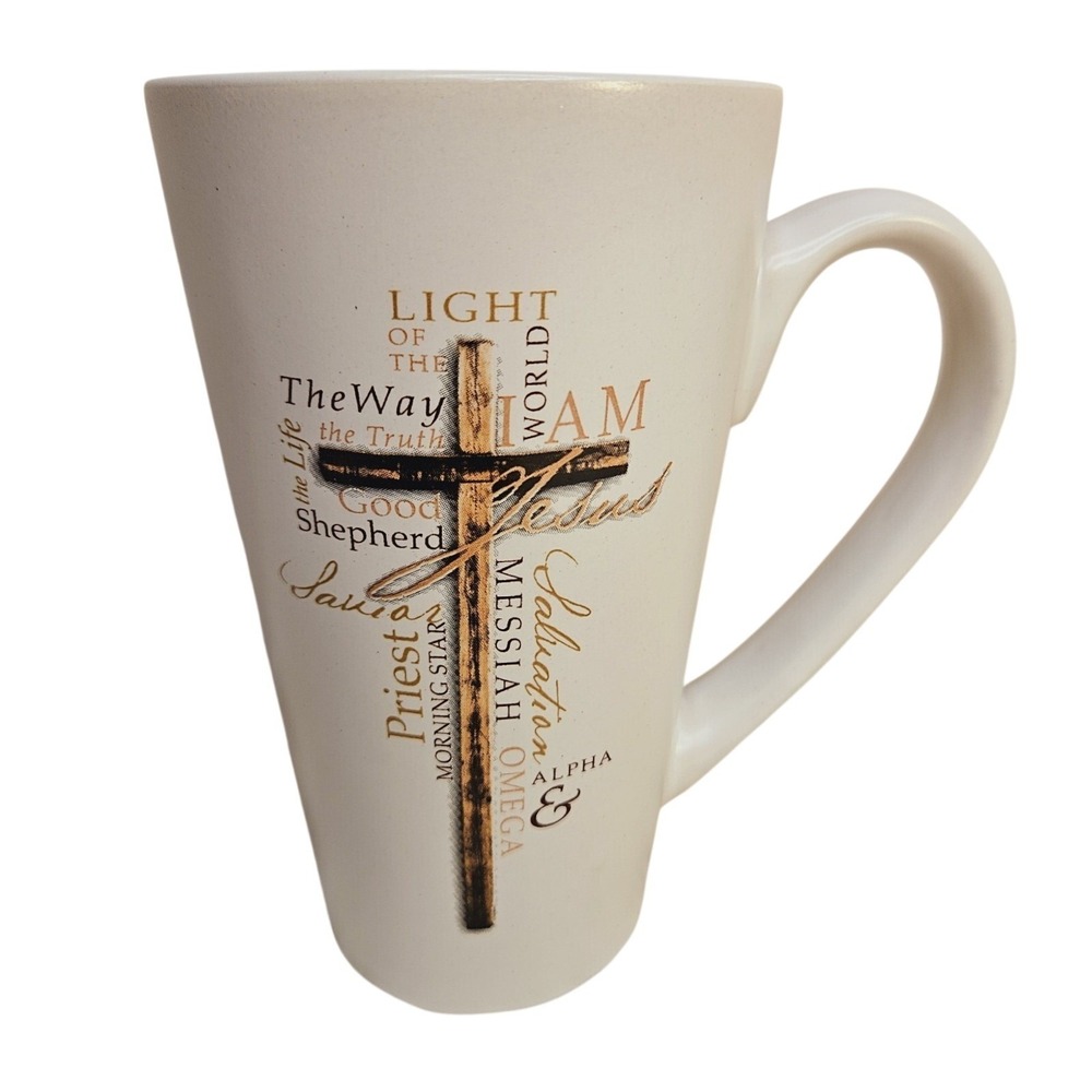 Christian Art Gifts Tall Stoneware Coffee/Tea Mug Light of The‎ World John 8:12